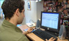 A student using a computer